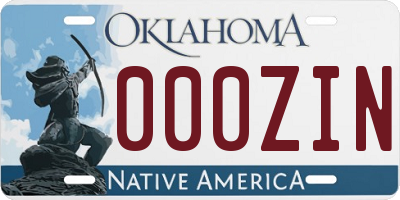 OK license plate 000ZIN