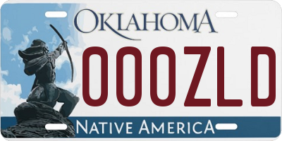 OK license plate 000ZLD