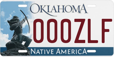 OK license plate 000ZLF