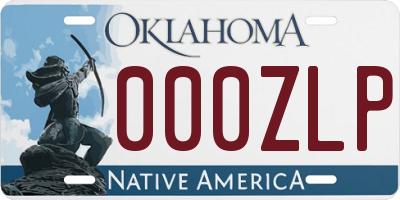 OK license plate 000ZLP