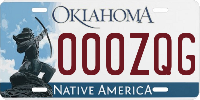 OK license plate 000ZQG