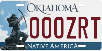 OK license plate 000ZRT