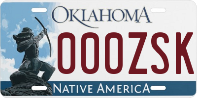 OK license plate 000ZSK