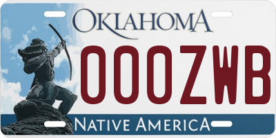 OK license plate 000ZWB