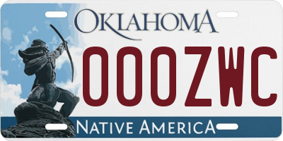 OK license plate 000ZWC