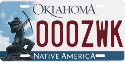 OK license plate 000ZWK