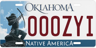 OK license plate 000ZYI