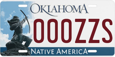 OK license plate 000ZZS