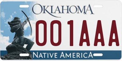 OK license plate 001AAA