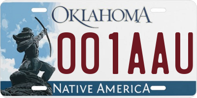 OK license plate 001AAU
