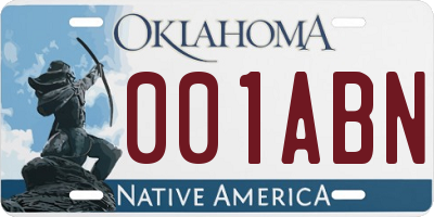 OK license plate 001ABN
