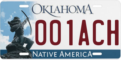 OK license plate 001ACH