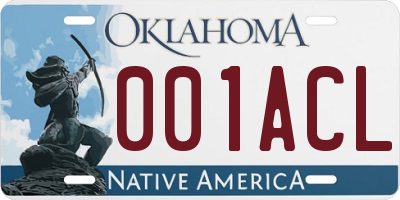 OK license plate 001ACL