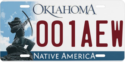 OK license plate 001AEW