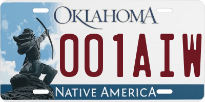 OK license plate 001AIW