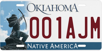 OK license plate 001AJM
