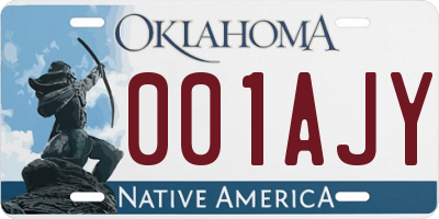 OK license plate 001AJY