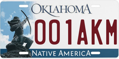 OK license plate 001AKM