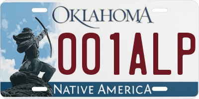 OK license plate 001ALP