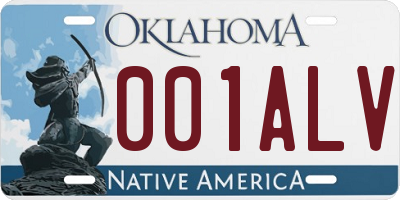 OK license plate 001ALV