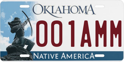 OK license plate 001AMM