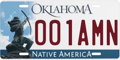 OK license plate 001AMN