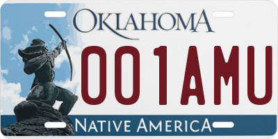 OK license plate 001AMU