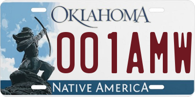 OK license plate 001AMW