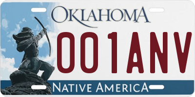 OK license plate 001ANV