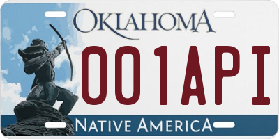 OK license plate 001API