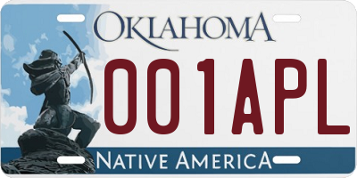 OK license plate 001APL