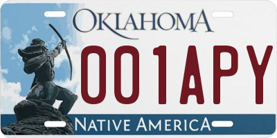 OK license plate 001APY