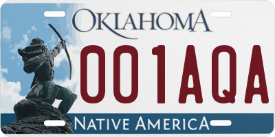 OK license plate 001AQA