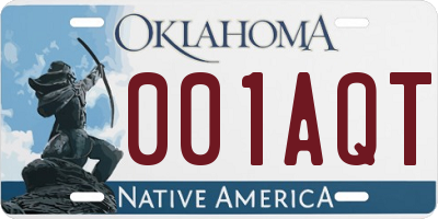 OK license plate 001AQT