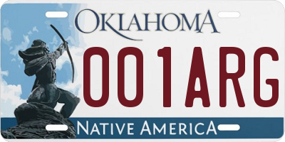 OK license plate 001ARG