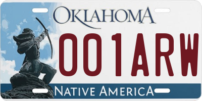 OK license plate 001ARW