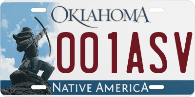 OK license plate 001ASV