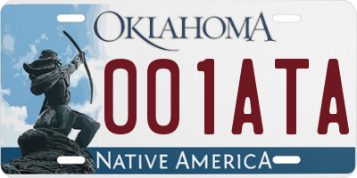 OK license plate 001ATA
