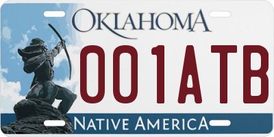 OK license plate 001ATB