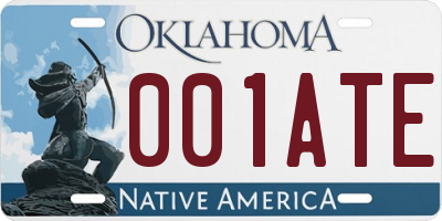 OK license plate 001ATE