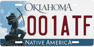 OK license plate 001ATF