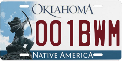 OK license plate 001BWM