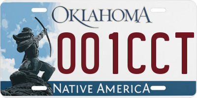 OK license plate 001CCT