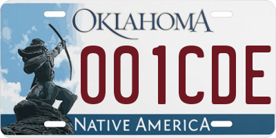 OK license plate 001CDE