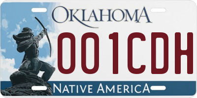 OK license plate 001CDH