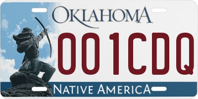 OK license plate 001CDQ