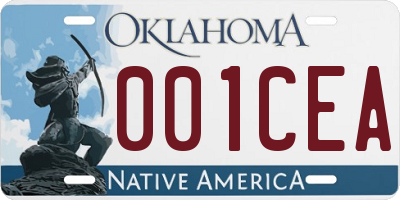 OK license plate 001CEA