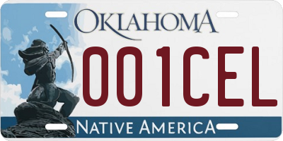 OK license plate 001CEL