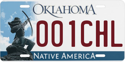 OK license plate 001CHL
