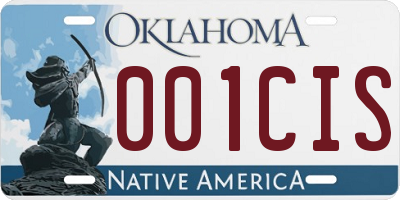 OK license plate 001CIS